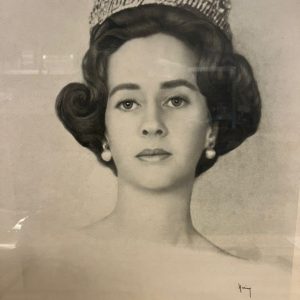 Staatsieportret-Koningin Fabiola van België, gesigneerd