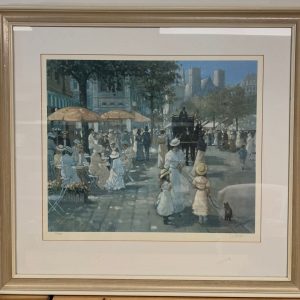 Carel van Rooijen (1945) - Lithografie 'Terras Parijs'