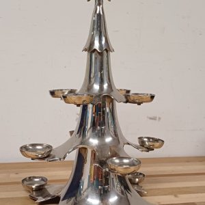 Vintage metalen kerstboom kaarsenhouder