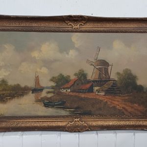 Schilderij Bruckel voorzien van vintage lijst