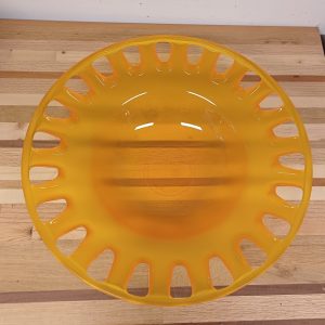Grote oranje glazen fruitschaal / tafeldecoratie