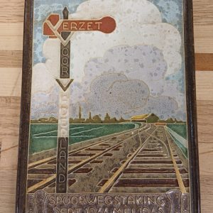 Verzet voor vaderland spoorwegstaking - Cloisonné tegel