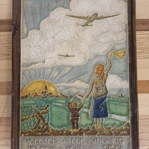 Voedsel -  Vrede - Vrijheid - Cloisonné tegel