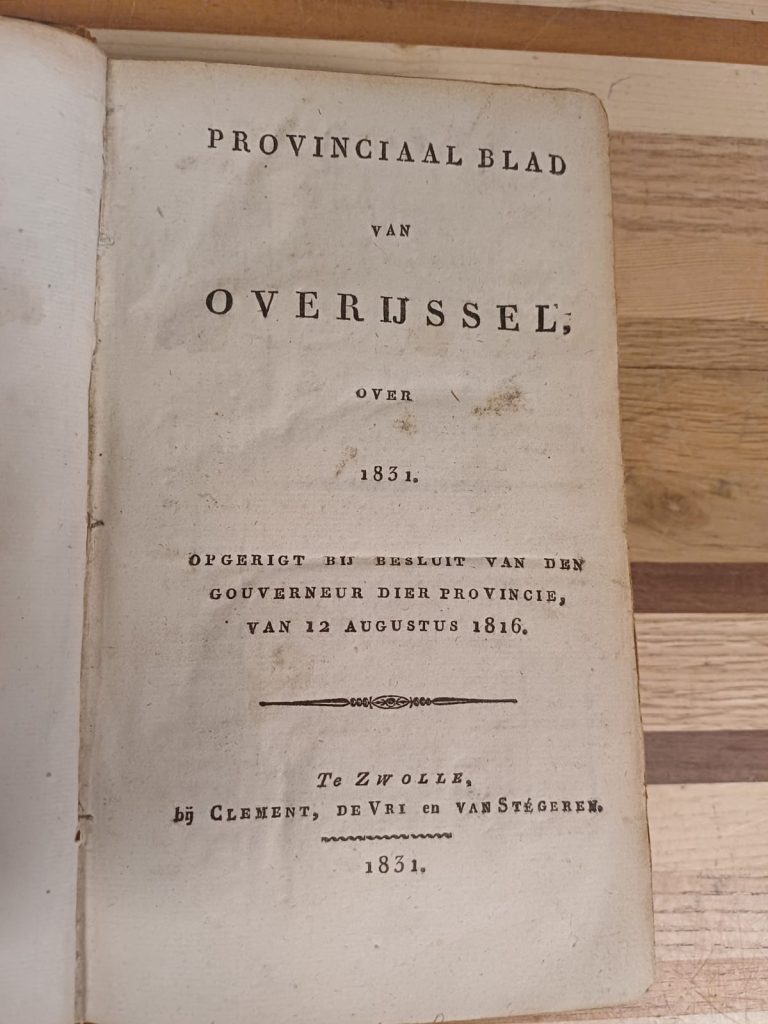 Provinciaal blad van Overijssel over 1831