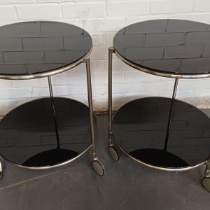 2 Vintage Ikea Strind bijzettafel / serveerwagen