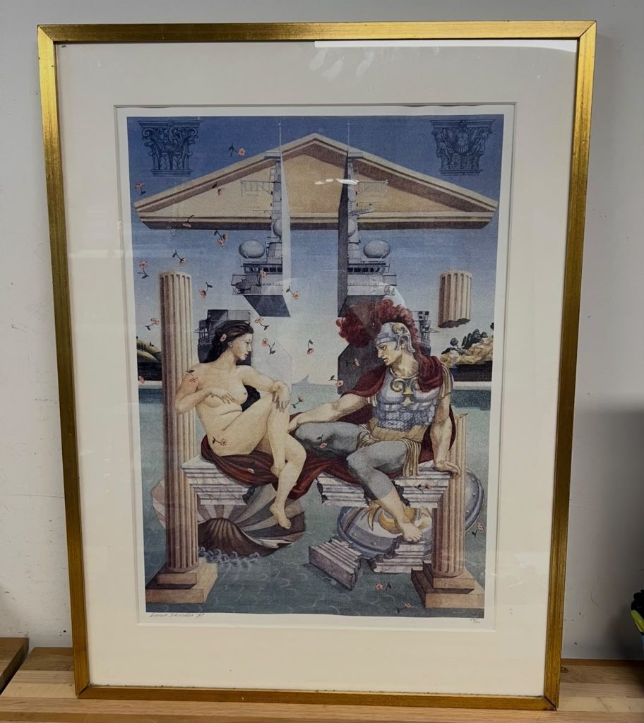 Leone Schröder - litho 54/100 in lijst met Romeinse print