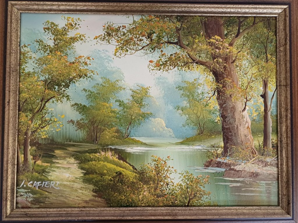 Vintage Landschap Schilderij - Irene Cafieri