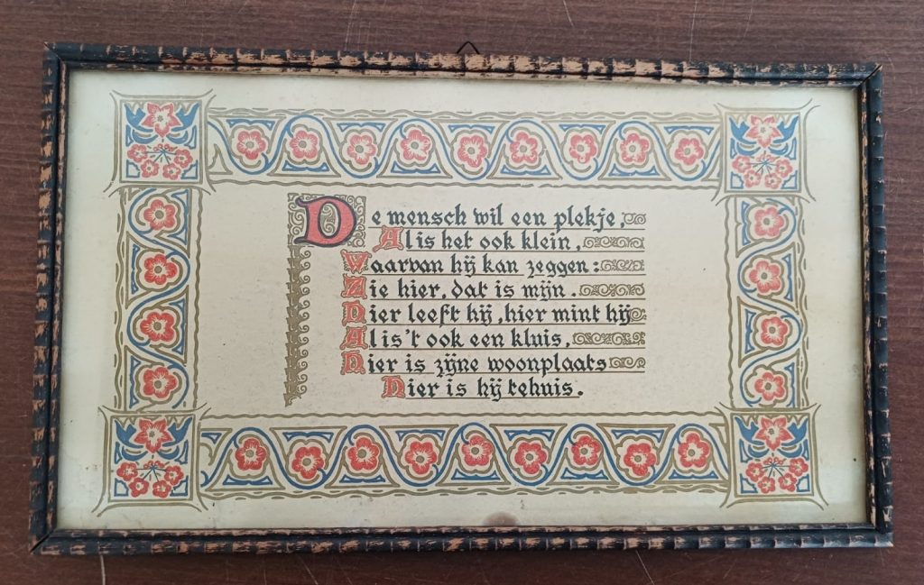 Vintage spreukprent H.C. Müller