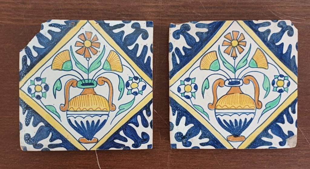 Vintage Delftse tegels - 2 stuks