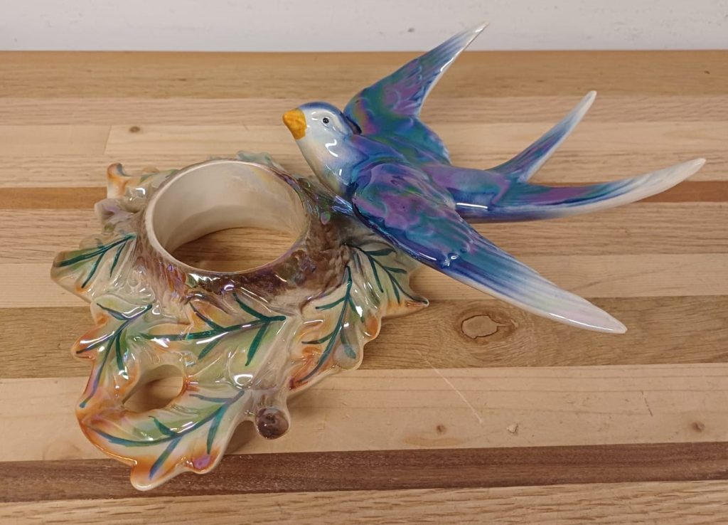 Vintage Jema Holland 90 beeld met vogel - keramiek