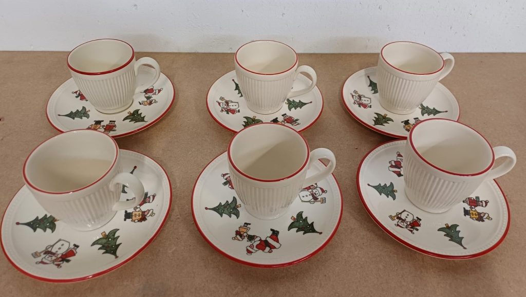 Wedgwood Windsor Christmas kop & schotels - 6 stuks