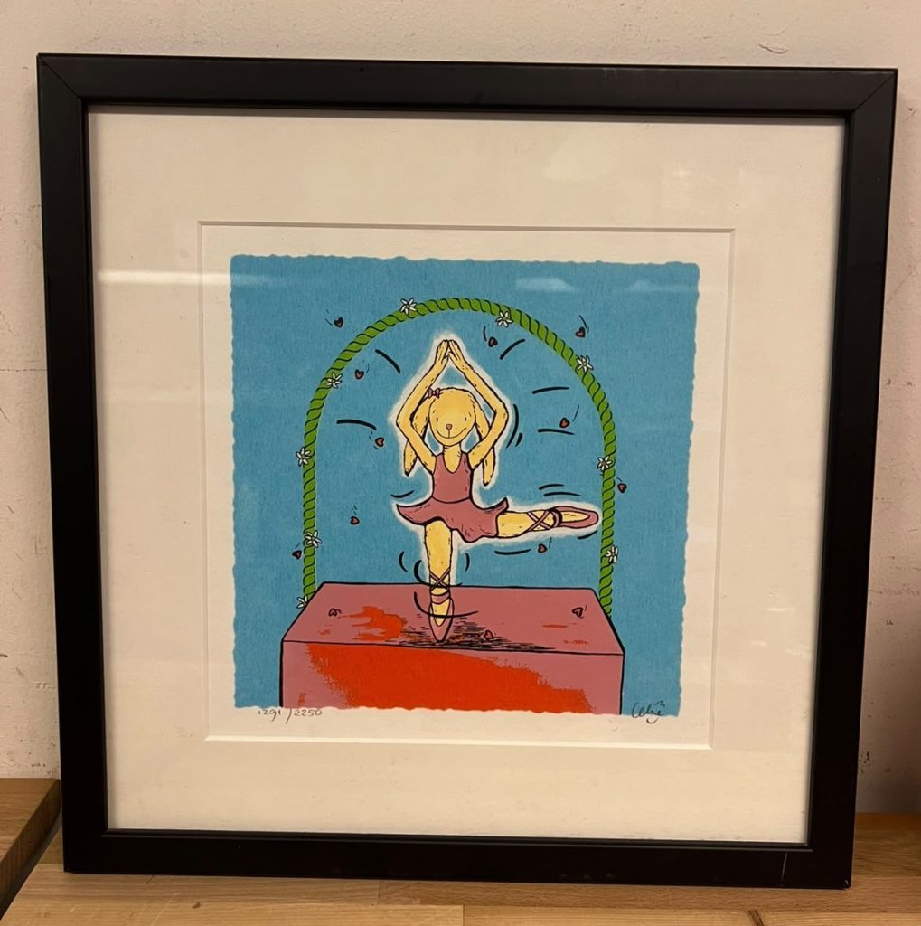 Litho van Celine Maat - Dansende Ballerina Konijn