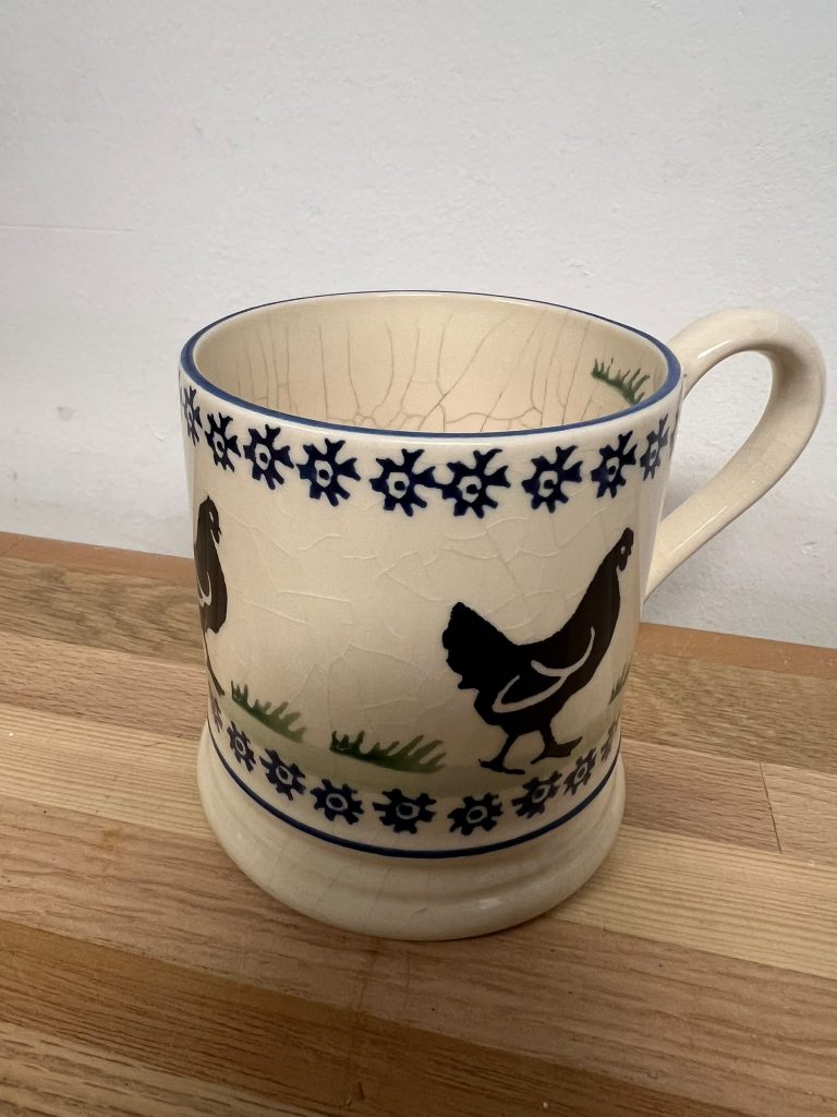 Bridgewater mok met kippenprint - Handgemaakt in Engeland